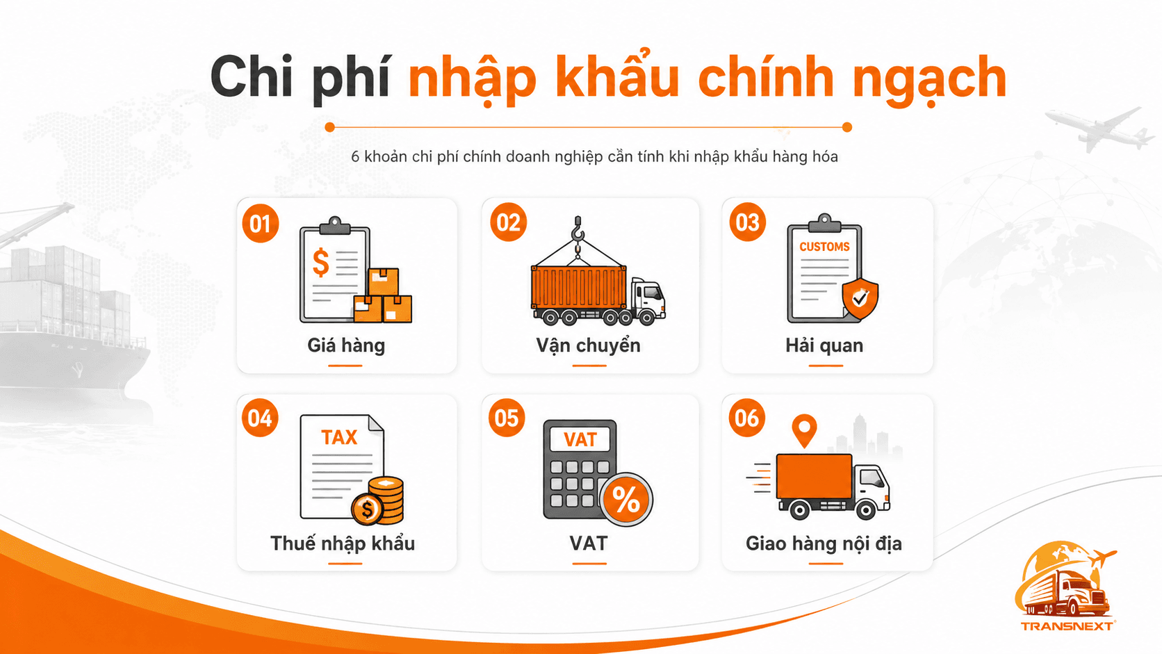 Chi phí nhập khẩu chính ngạch Trung Quốc đa dạng
