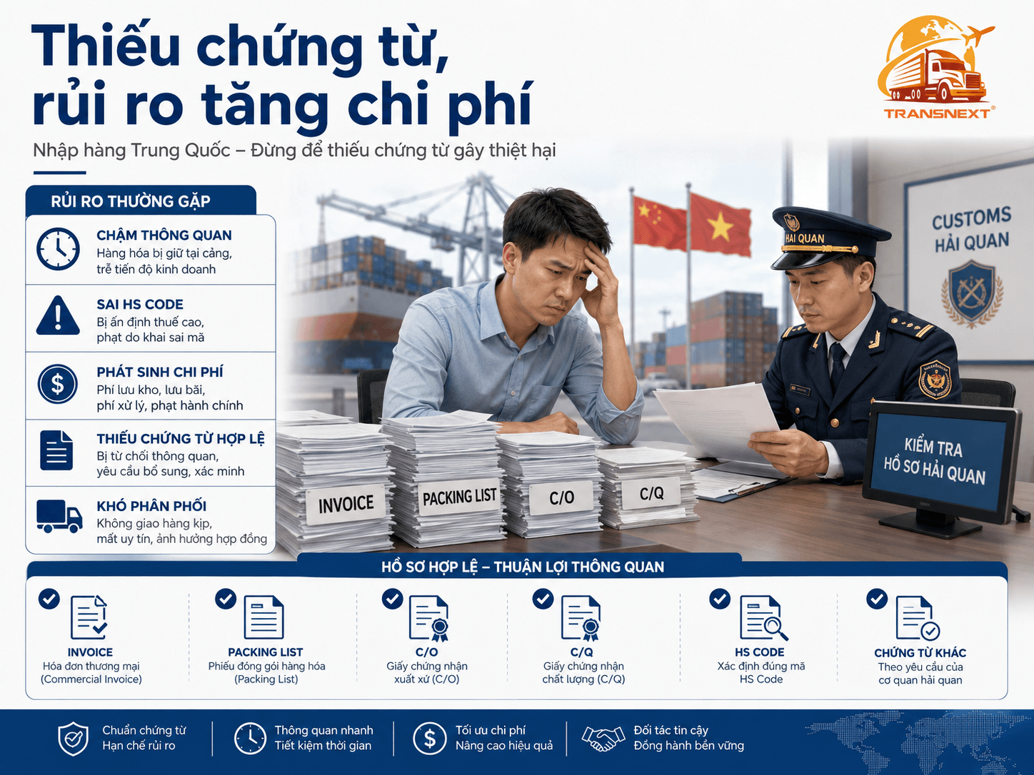 Thiếu chứng từ dẫn đến thiết bị/hàng hóa không rõ nguồn gốc