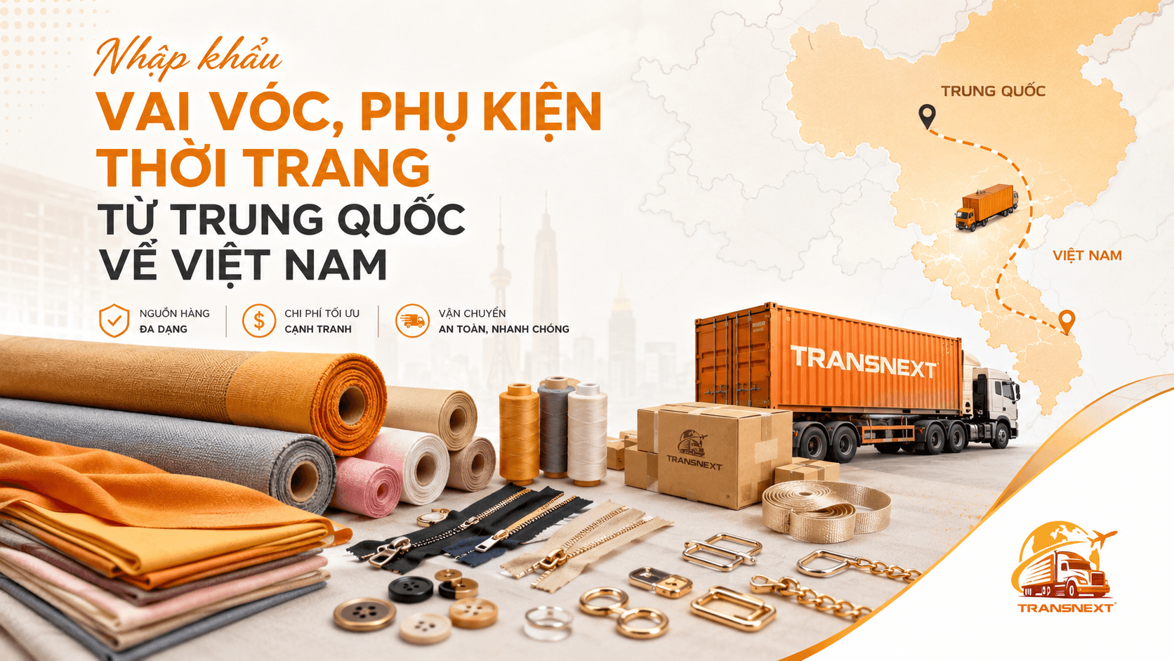 Nhập khẩu vải vóc, phụ kiện thời trang từ Trung Quốc về Việt Nam